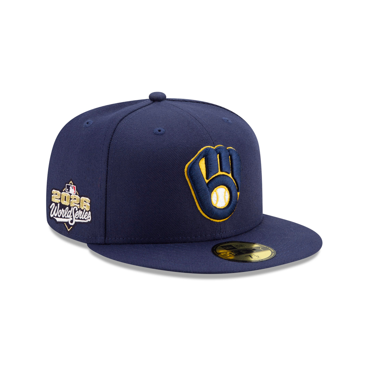 MLB Milwaukee Brewers New Era 2026 World Series Patch Authentic Collection 59FIFTY Fitted Hat- Navy