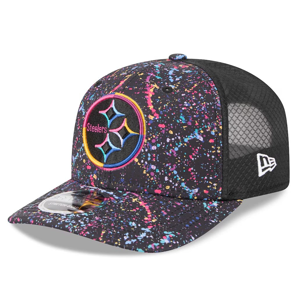 NFL Pittsburgh Steelers New Era 2025 Crucial Catch 9SEVENTY Stretch-Snapback Hat - Black