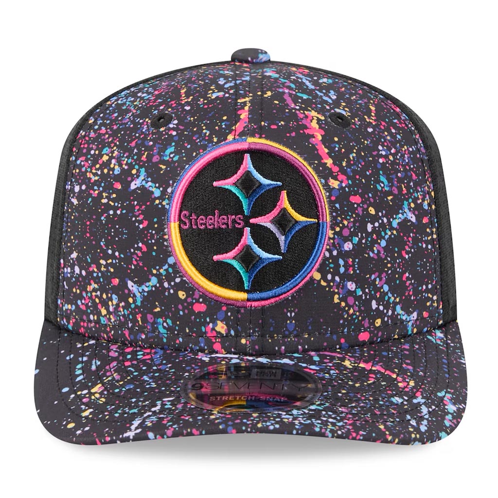 NFL Pittsburgh Steelers New Era 2025 Crucial Catch 9SEVENTY Stretch-Snapback Hat - Black