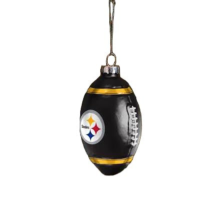 NFL Pittsburgh Steelers FOCO Glass Football Ornament
