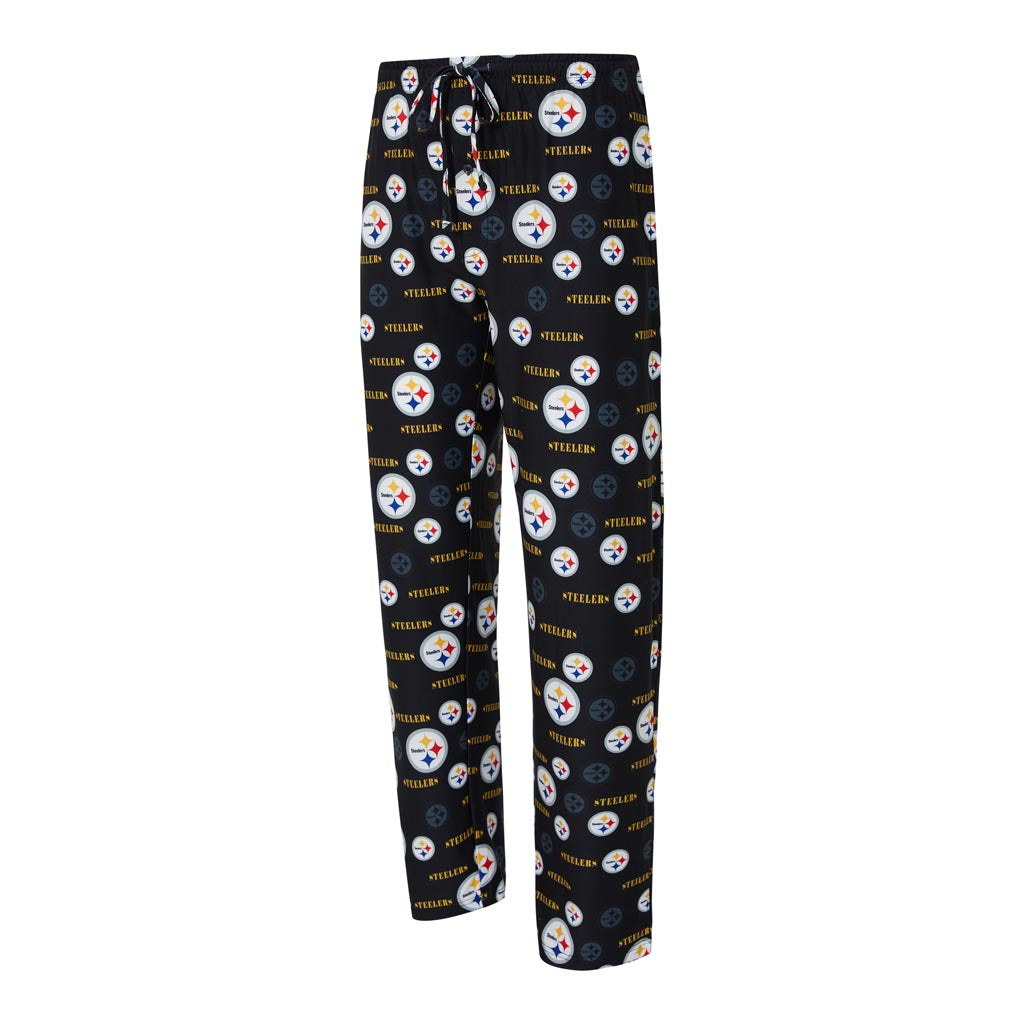 NFL Pittsburgh Steelers Concepts Sport Mosaic All Over Print PJ Pants - Black