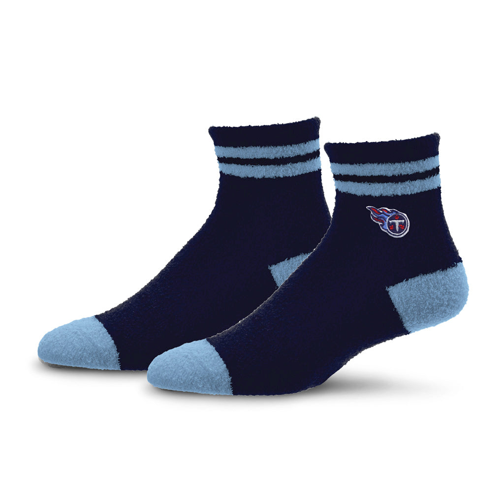 NFL Tennessee Titans For Bare Feet Stripe Cozy Socks - Navy