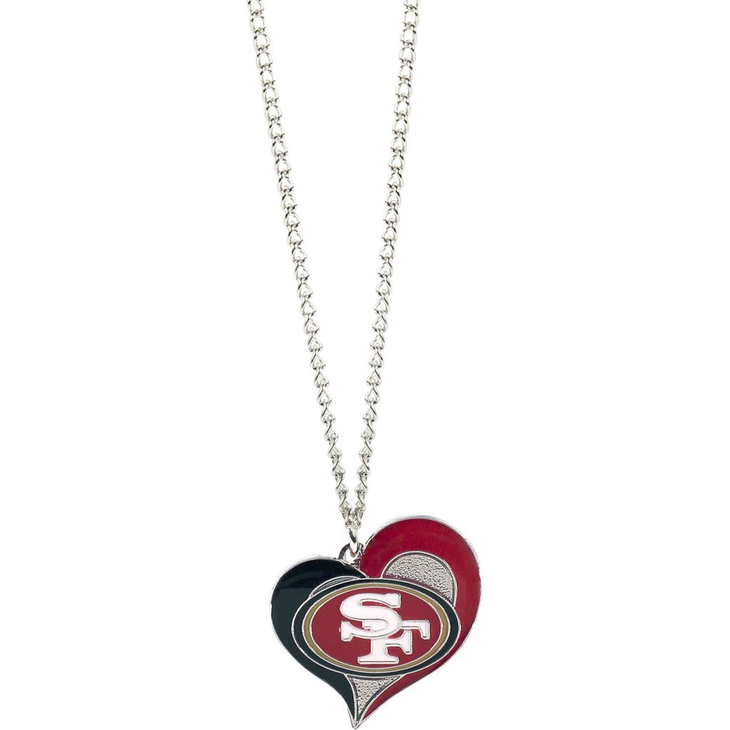 NFL San Francisco 49ers Aminco Swirl Heart Pendant Necklace