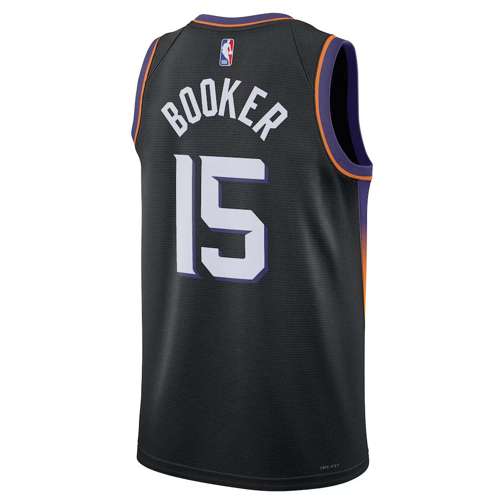 NBA Phoenix Suns Devin Booker Nike #15 Statement Swingman Jersey- Black