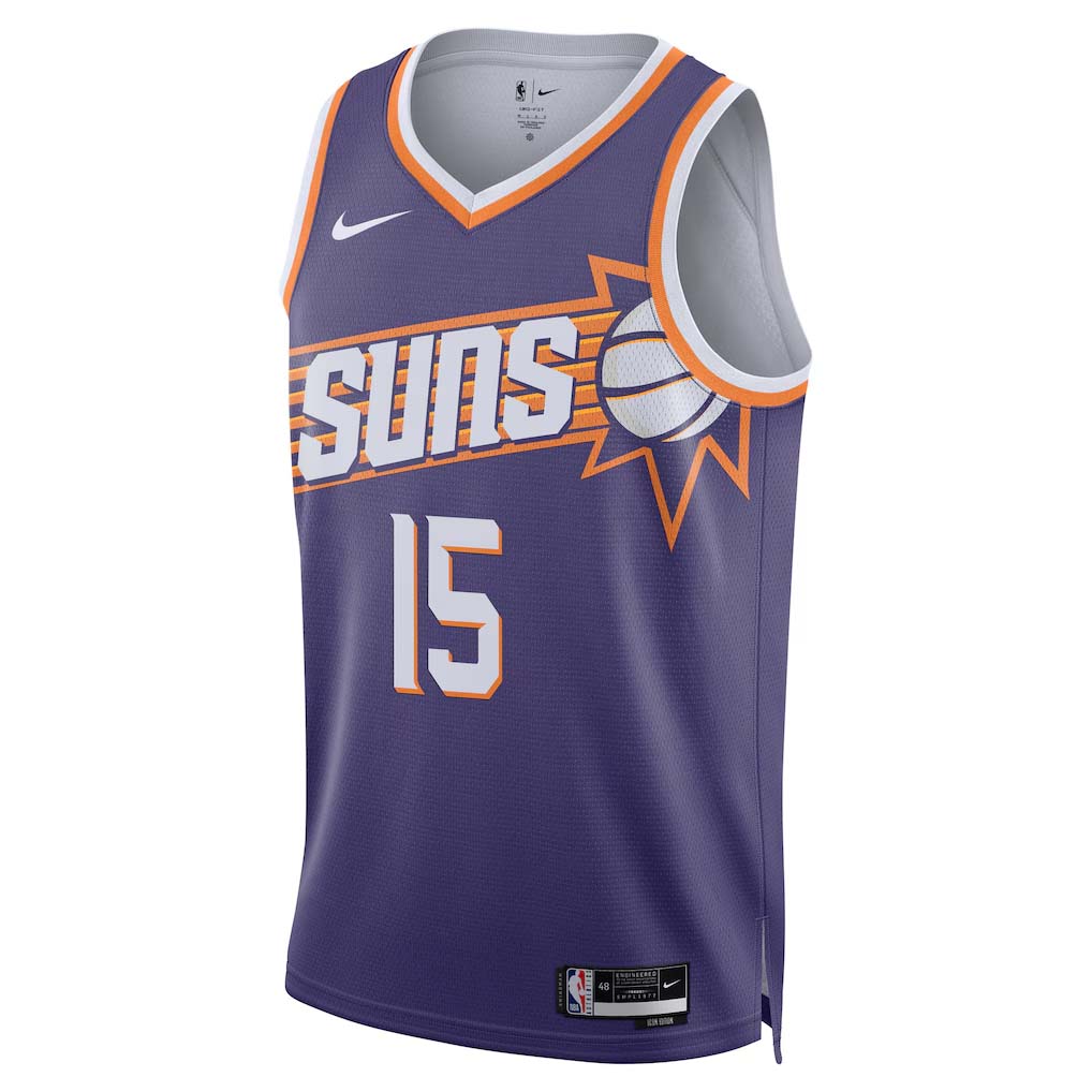 NBA Phoenix Suns Devin Booker Nike #15 Icon Swingman Jersey- Purple