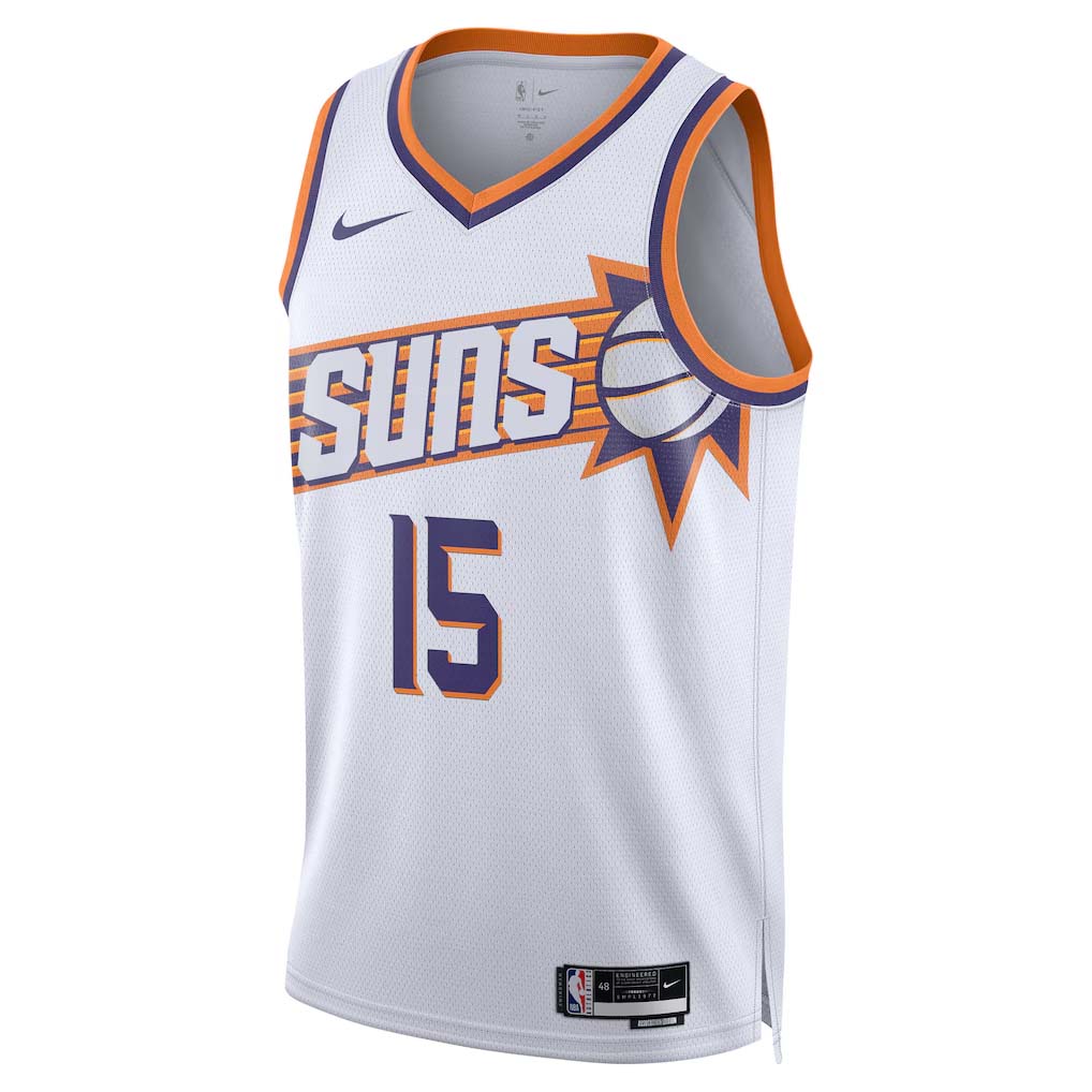 NBA Phoenix Suns Devin Booker Nike #15 Association Swingman Jersey- White