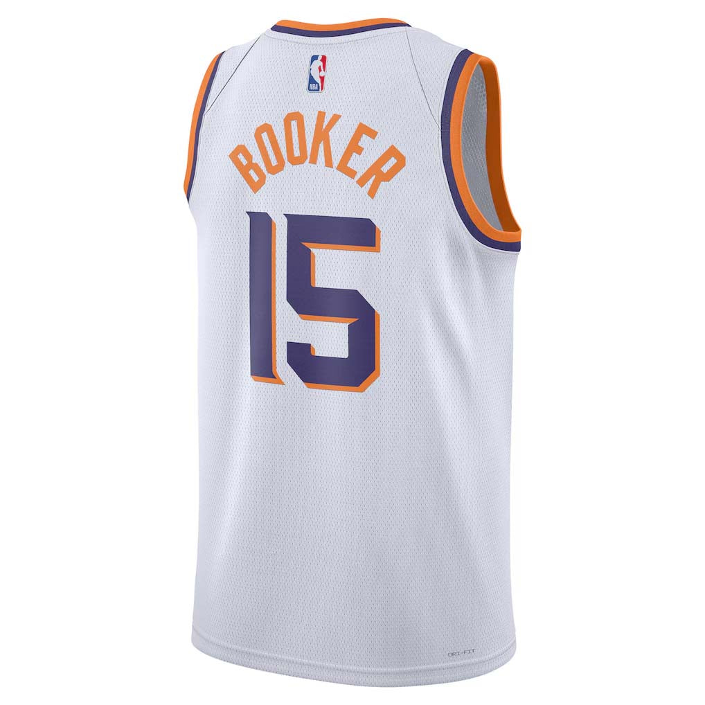 NBA Phoenix Suns Devin Booker Nike #15 Association Swingman Jersey- White