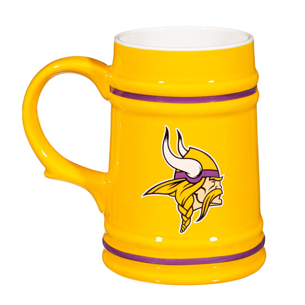 NFL Minnesota Vikings Evergreen 24oz Ceramic Stein Cup - Yellow