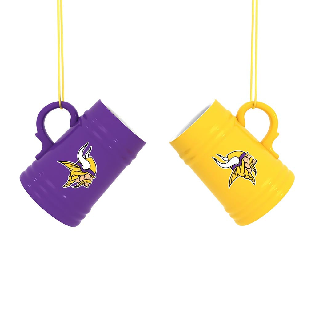NFL Minnesota Vikings Evergreen Mini Stein 2-Pack, 3 oz Cup Set - Purple/Yellow