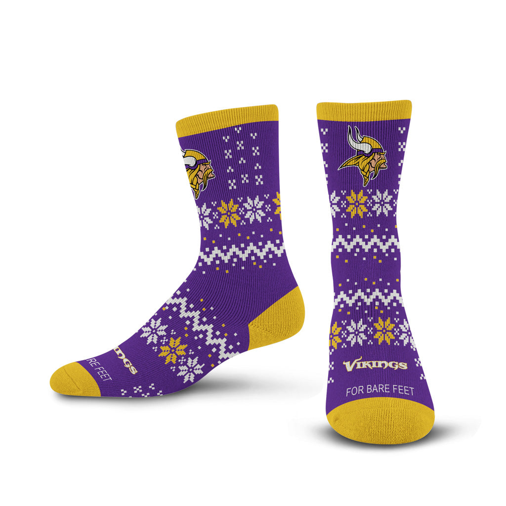 NFL Minnesota Vikings For Bare Feet Team Sweater Socks - Purple