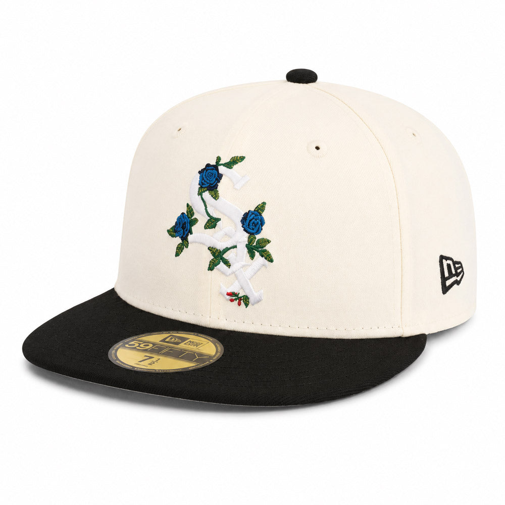 MLB Chicago White Sox New Era Two-Tone Summer Flower 59FIFTY Fitted Hat - Cream