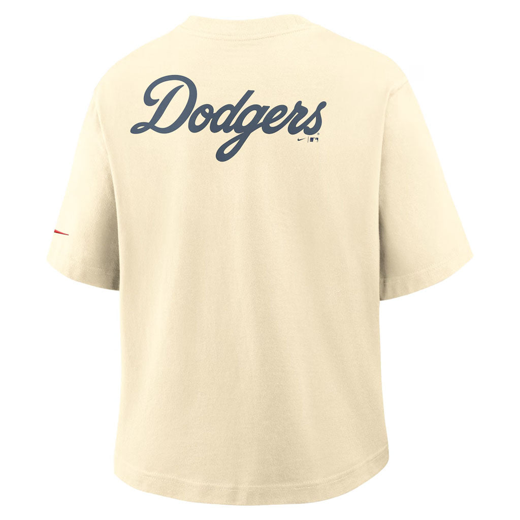 MLB Los Angeles Dodgers Women's Nike 1Hit City Connect Pocket T-Shirt - Cream