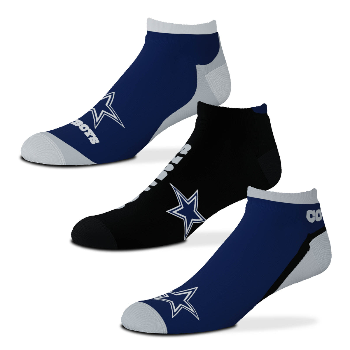 NFL Dallas Cowboys For Bare Feet Flash 3-Pack Socks