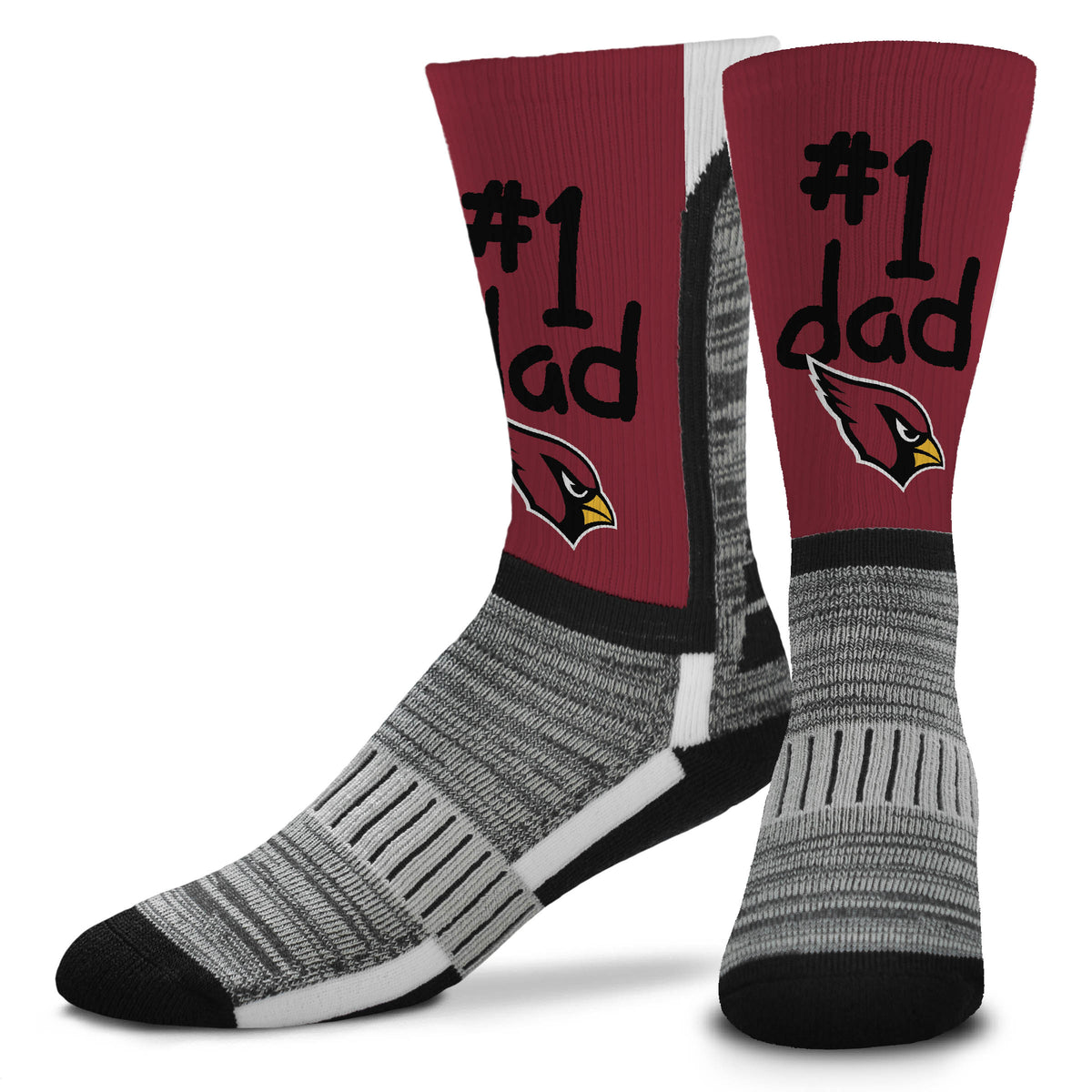 NFL Arizona Cardinals For Bare Feet #1 Dad Socks