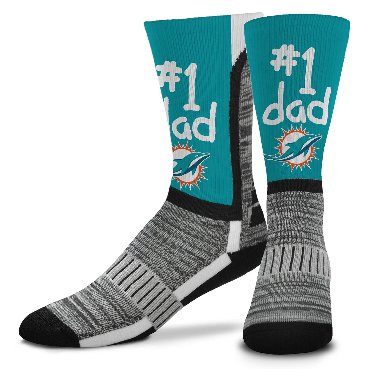 NFL Miami Dolphins For Bare Feet #1 Dad Socks