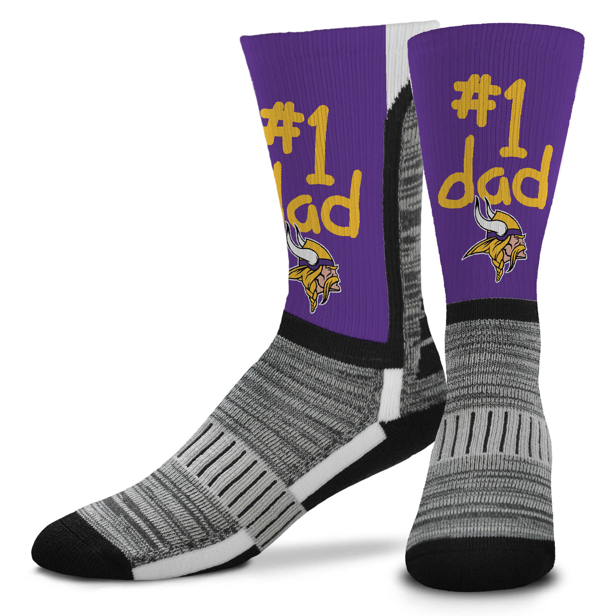 NFL Minnesota Vikings For Bare Feet #1 Dad Socks