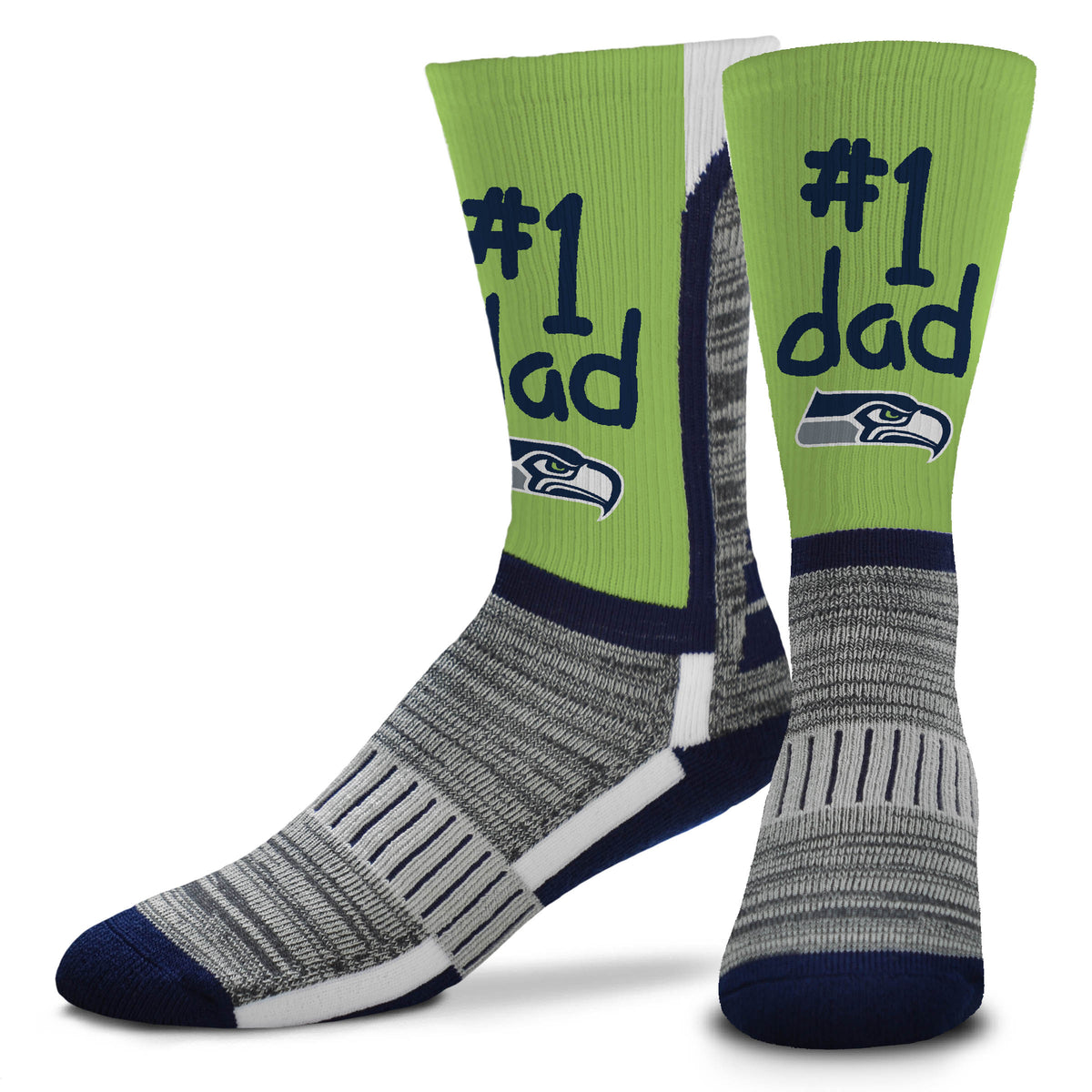 NFL Seattle Seahawks For Bare Feet #1 Dad Socks