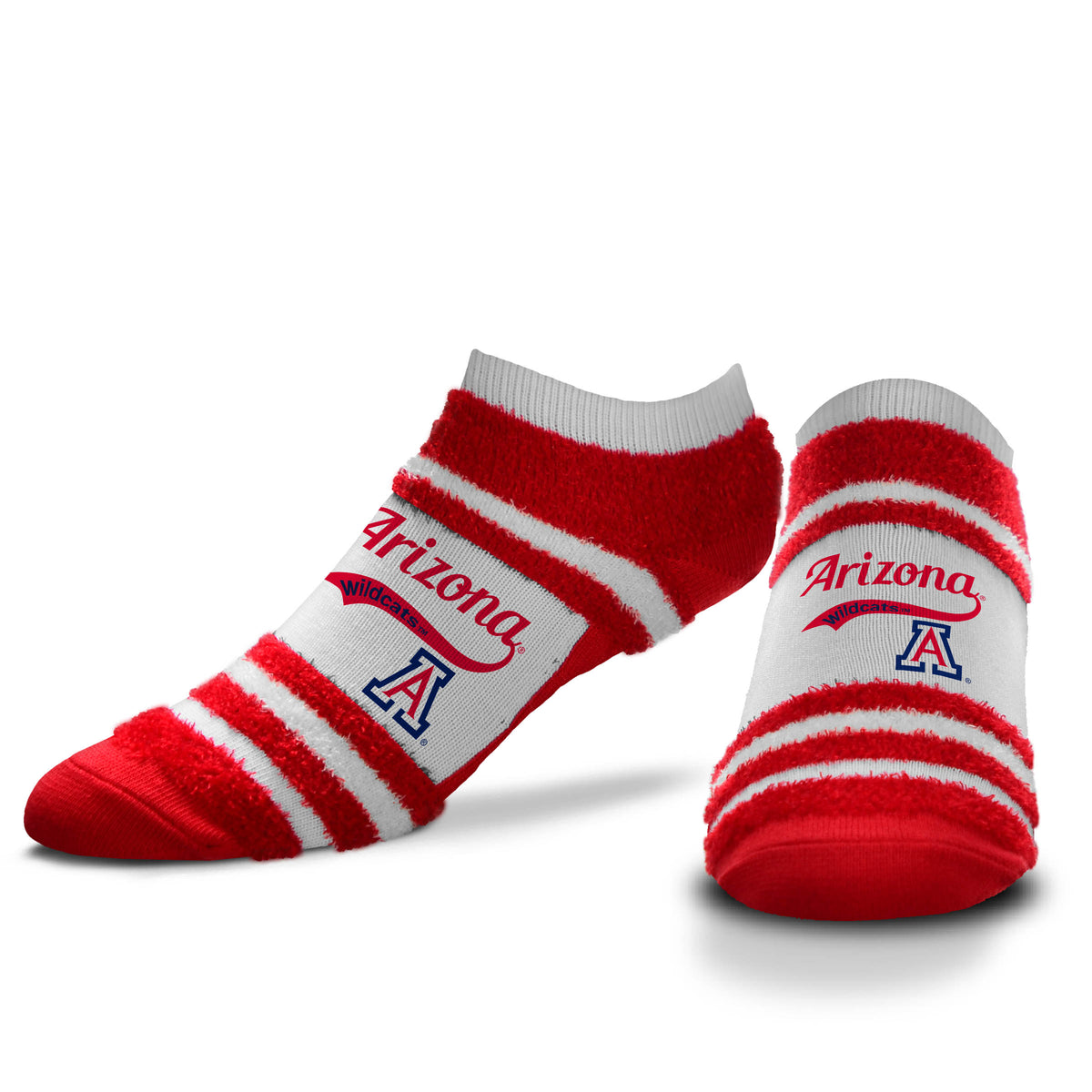 NCAA Arizona Wildcats For Bare Feet Block Stripe Script Socks