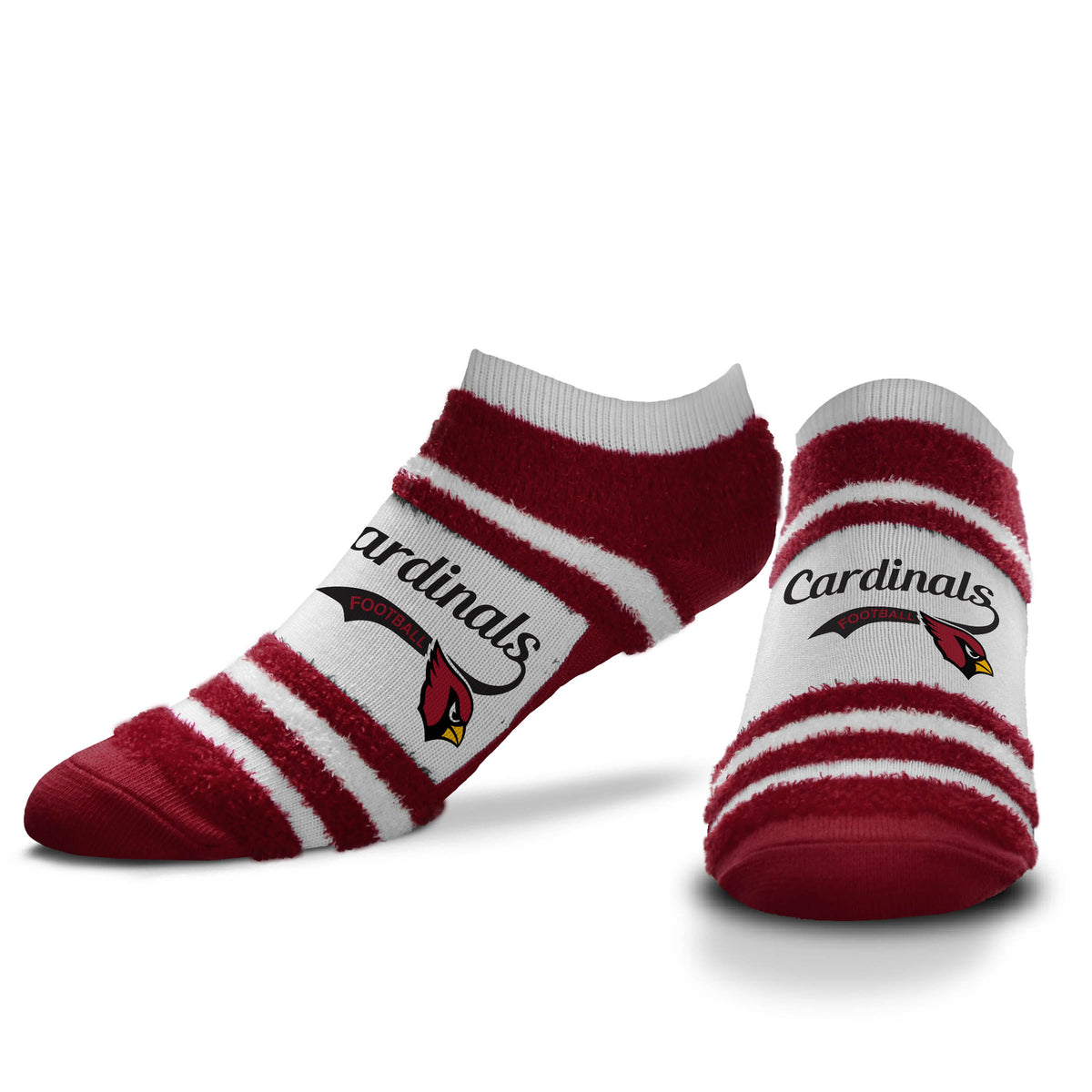 NFL Arizona Cardinals For Bare Feet Block Stripe Script Socks