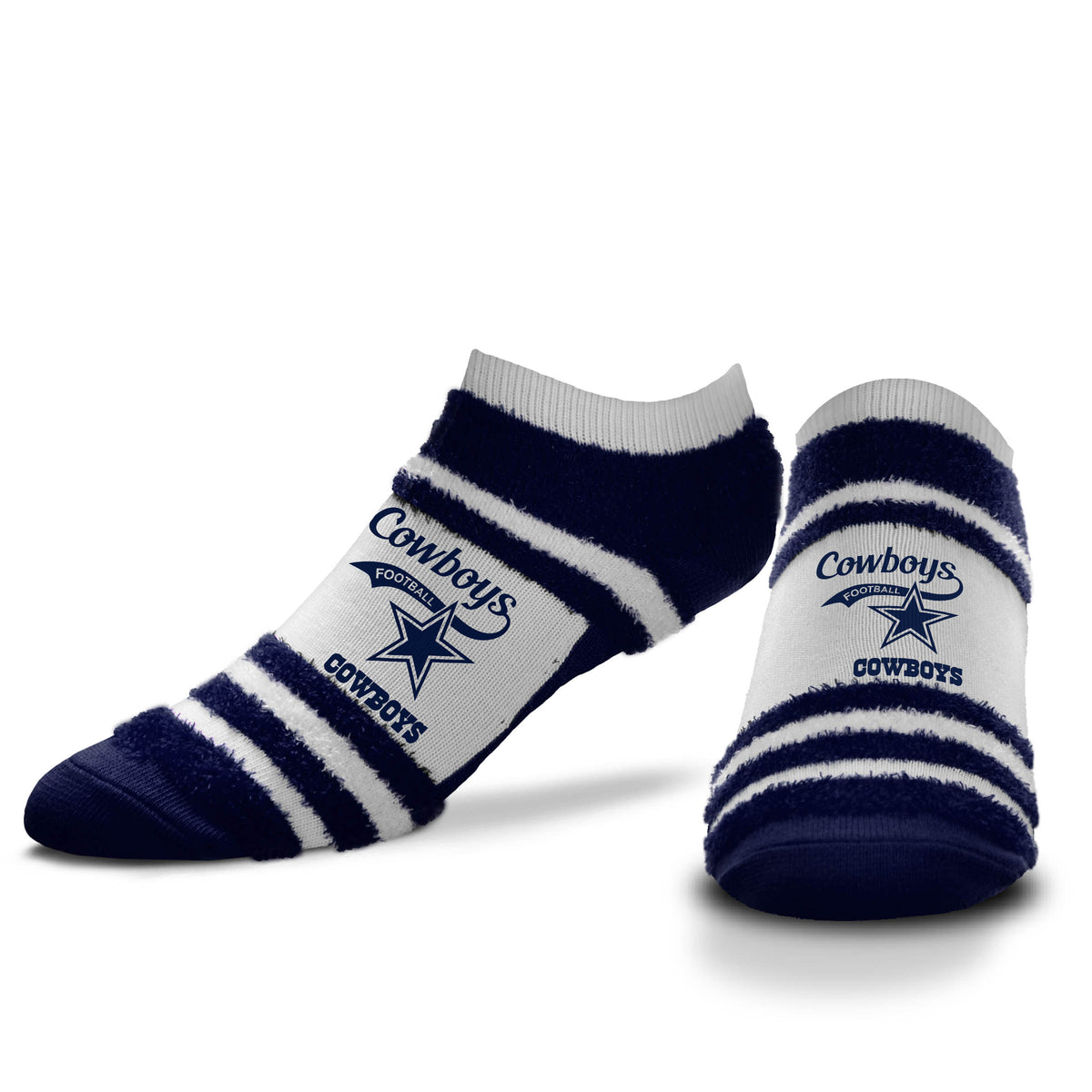 NFL Dallas Cowboys For Bare Feet Block Stripe Script Socks