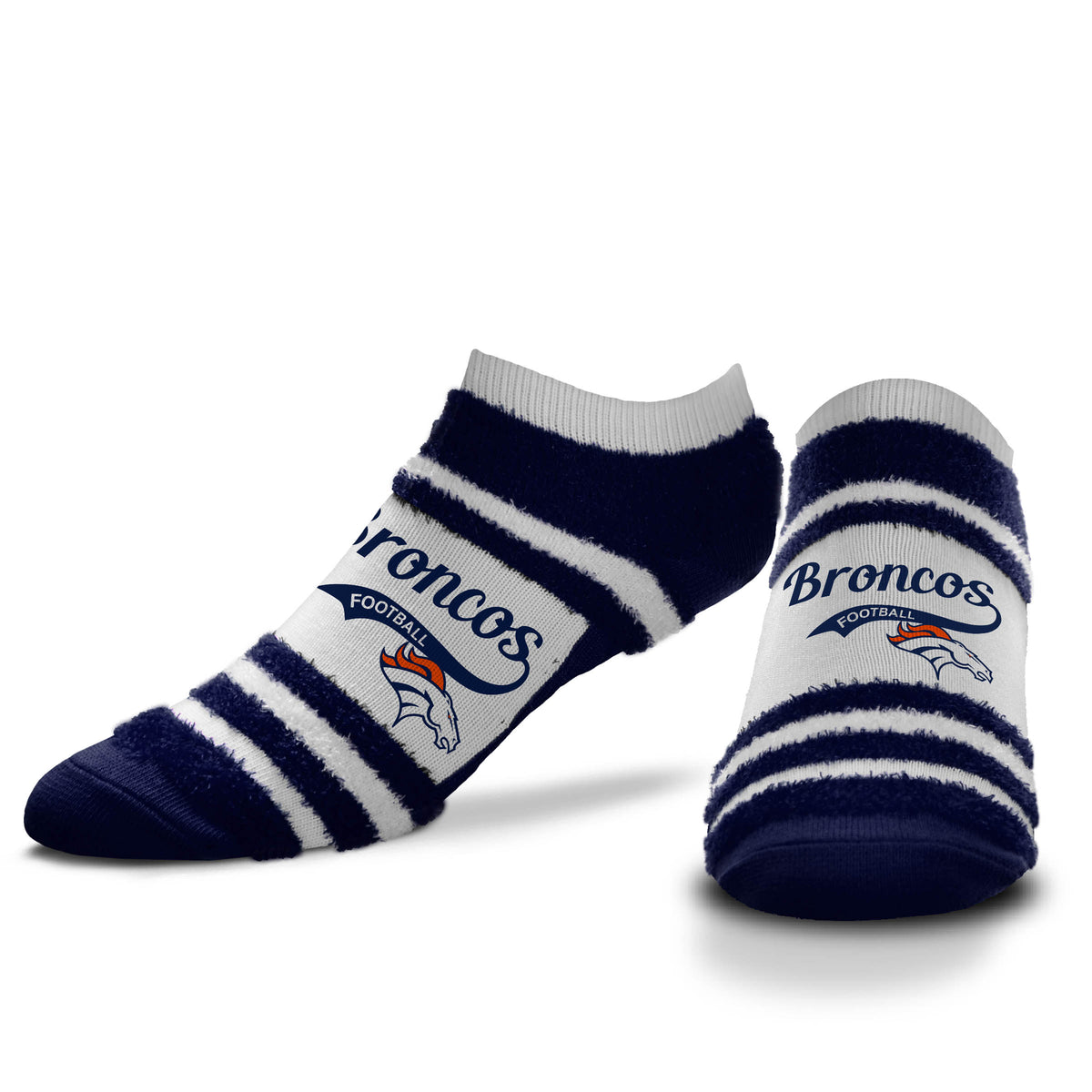 NFL Denver Broncos For Bare Feet Block Stripe Script Socks