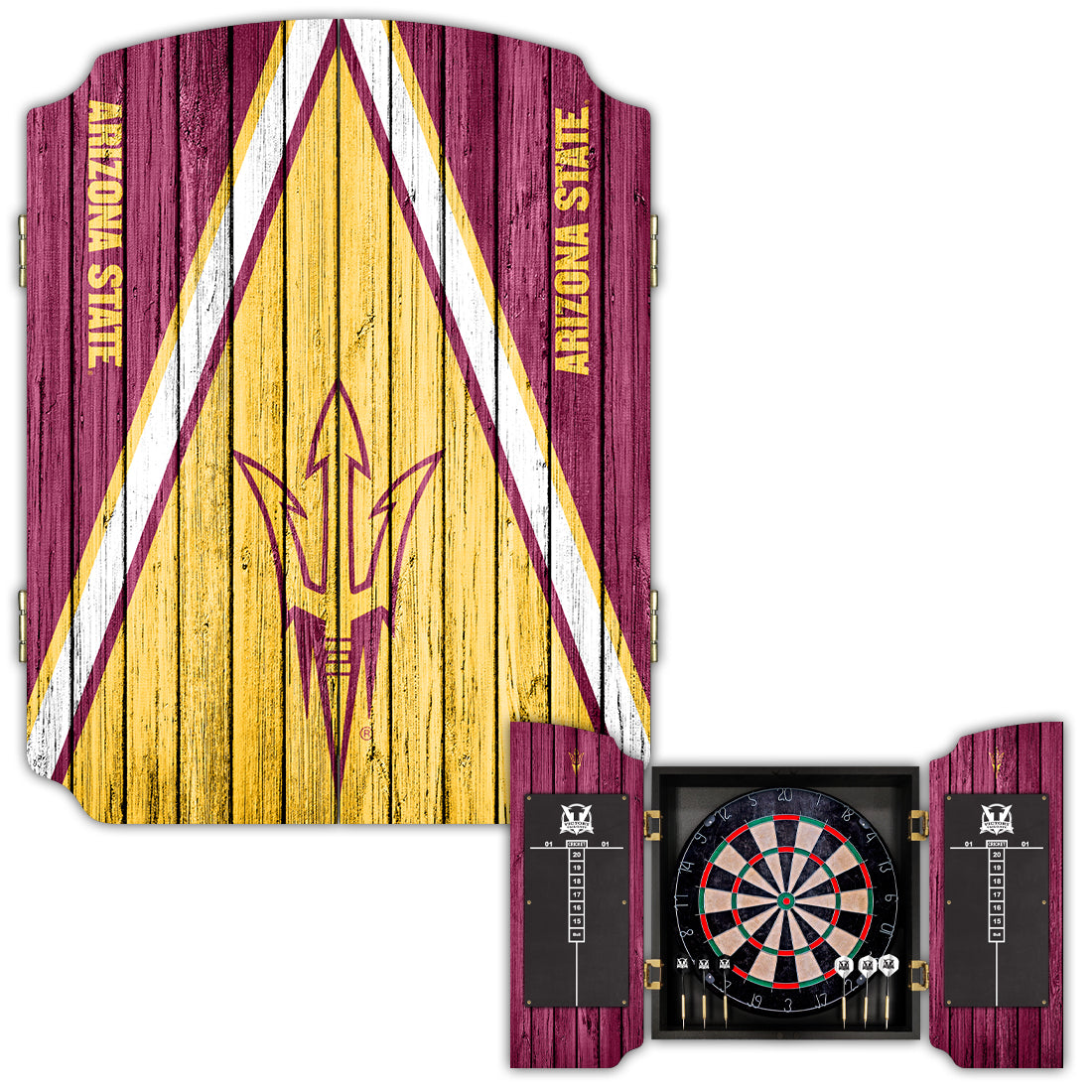 NCAA Arizona State Sun Devils Victory Tailgate Dartboard Cabinet