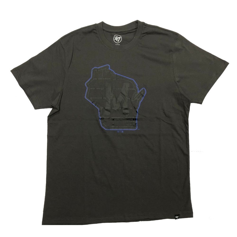 MLB Milwaukee Brewers '47 Pop Imprint Tee - Charcoal - Just Sports