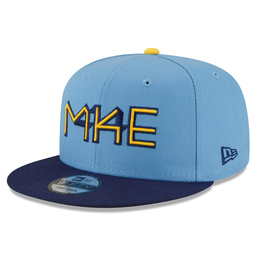 MLB Milwaukee Brewers New Era City Connect 9FIFTY Snapback Hat - Blue