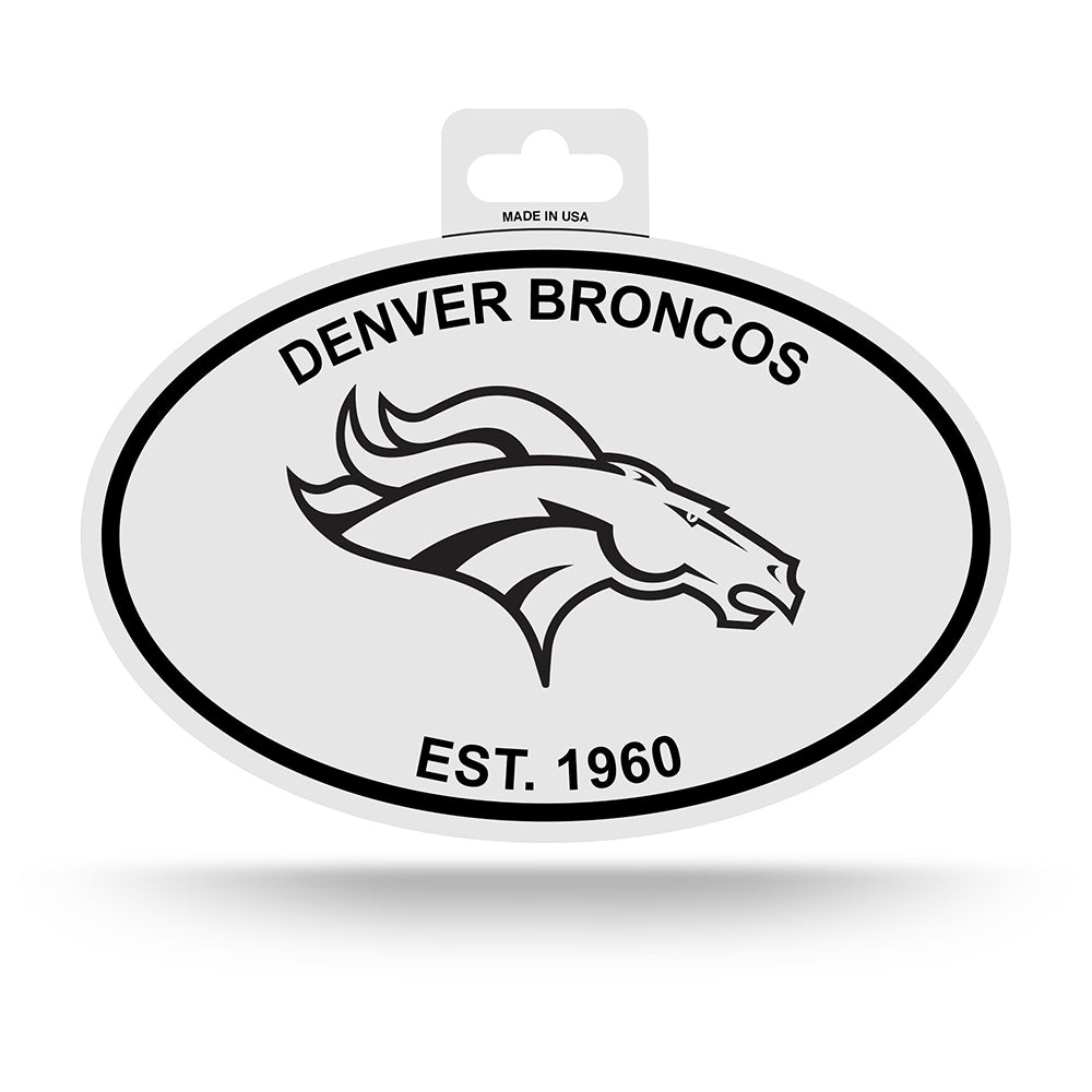 NFL Denver Broncos Rico Black & White Oval Sticker