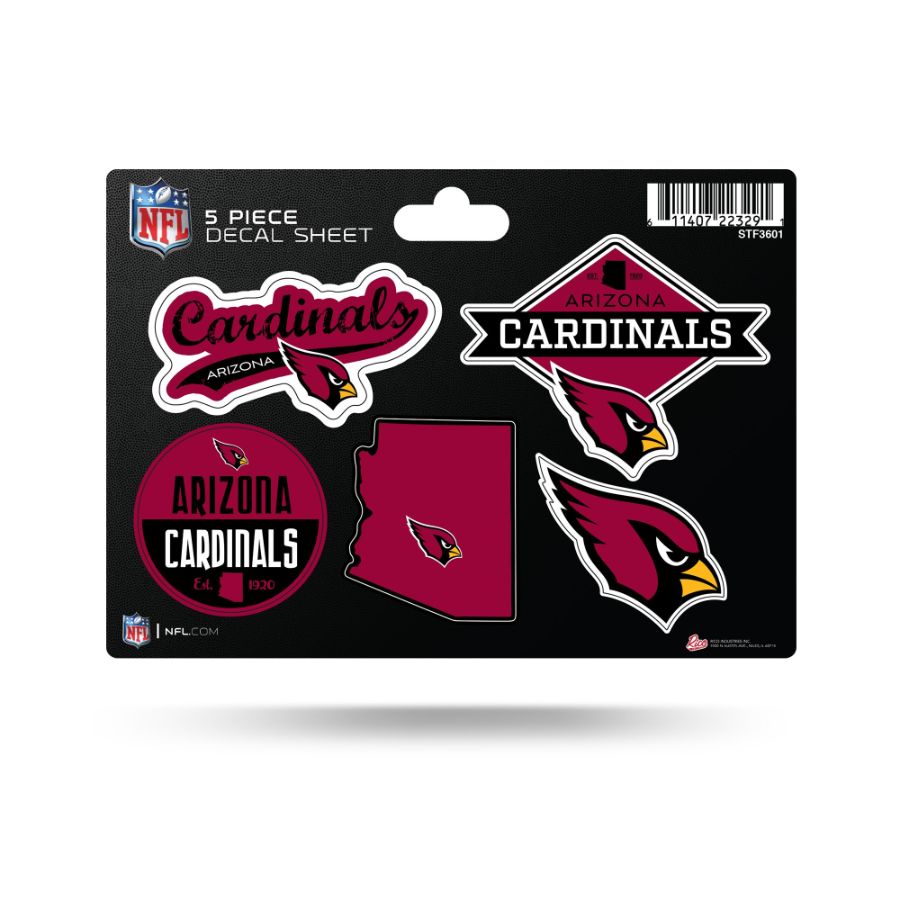 NFL Arizona Cardinals Rico 5-Pack Decal Sheet