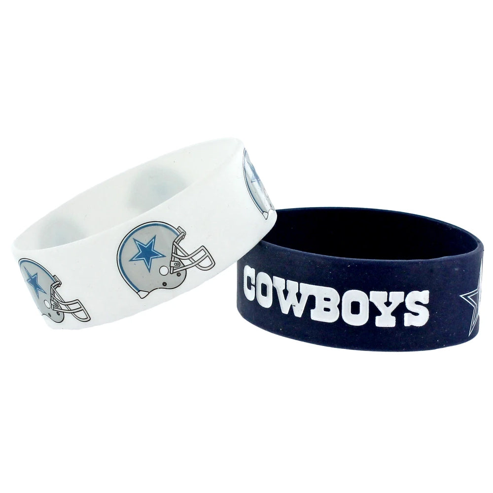 NFL Dallas Cowboys Aminco 2-Pack Wide Silicone Bracelet Bands