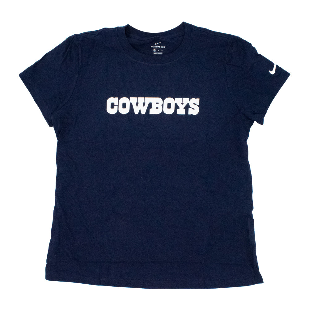 NFL Dallas Cowboys Women&#39;s Nike Wordmark Tee - Navy