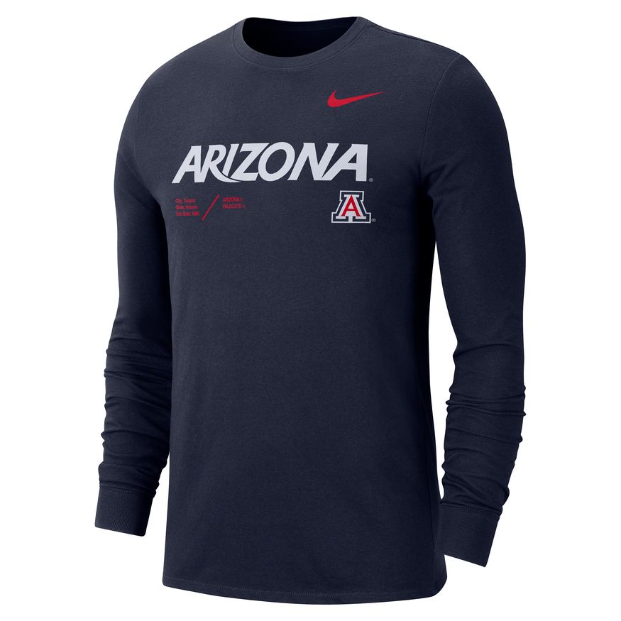 NCAA Arizona Wildcats Nike Dri-FIT Cotton Team Long Sleeve Tee