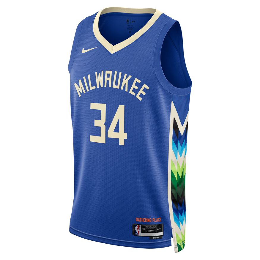 NBA Milwaukee Bucks Giannis Antetokounmpo Nike &#39;22 City Edition Swingman Jersey