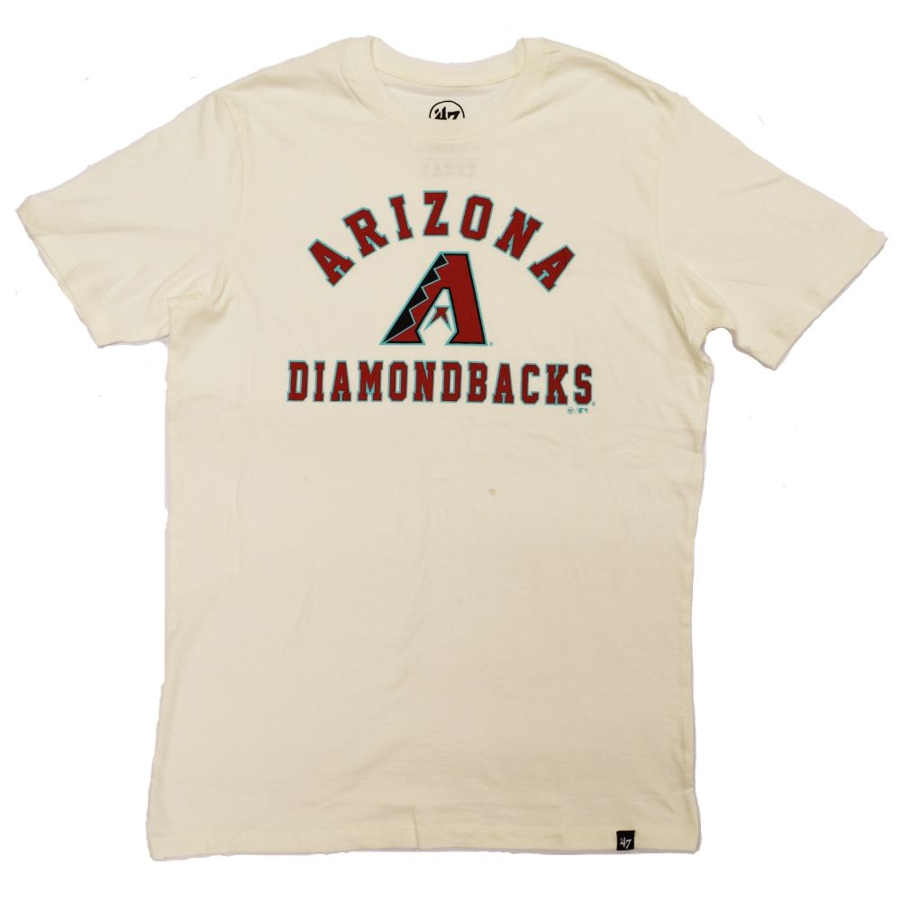 MLB Arizona Diamondbacks '47 Varsity Arch Tee - White - Just Sports