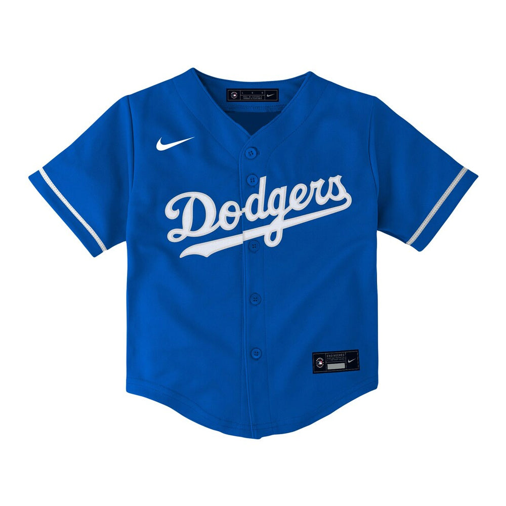 Nike LA Los Angeles Dodgers MLB Blue Button Up Jersey Youth Size L 14/ -  beyond exchange