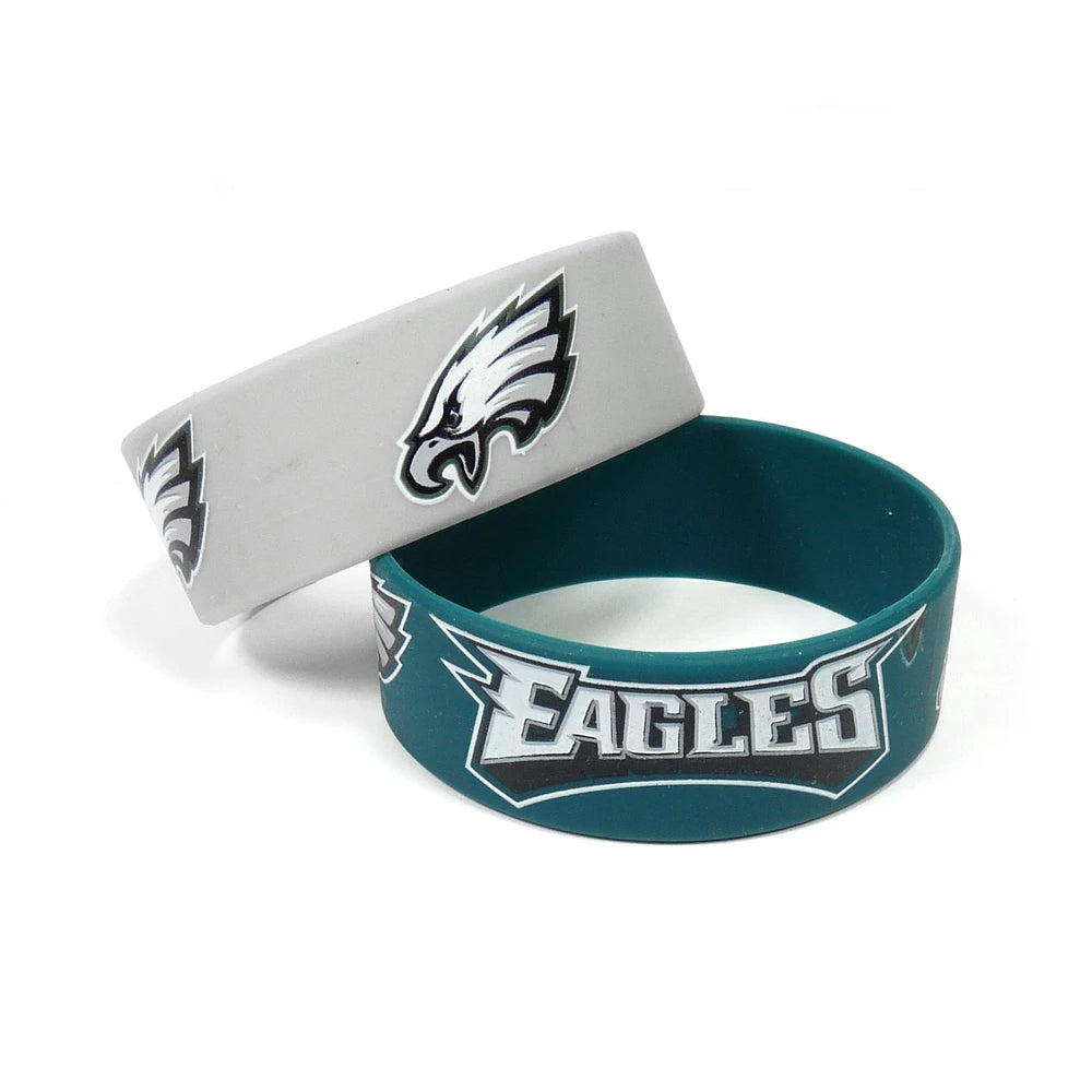 NFL Philadelphia Eagles Aminco 2-Pack Wide Silicone Bracelet Bands