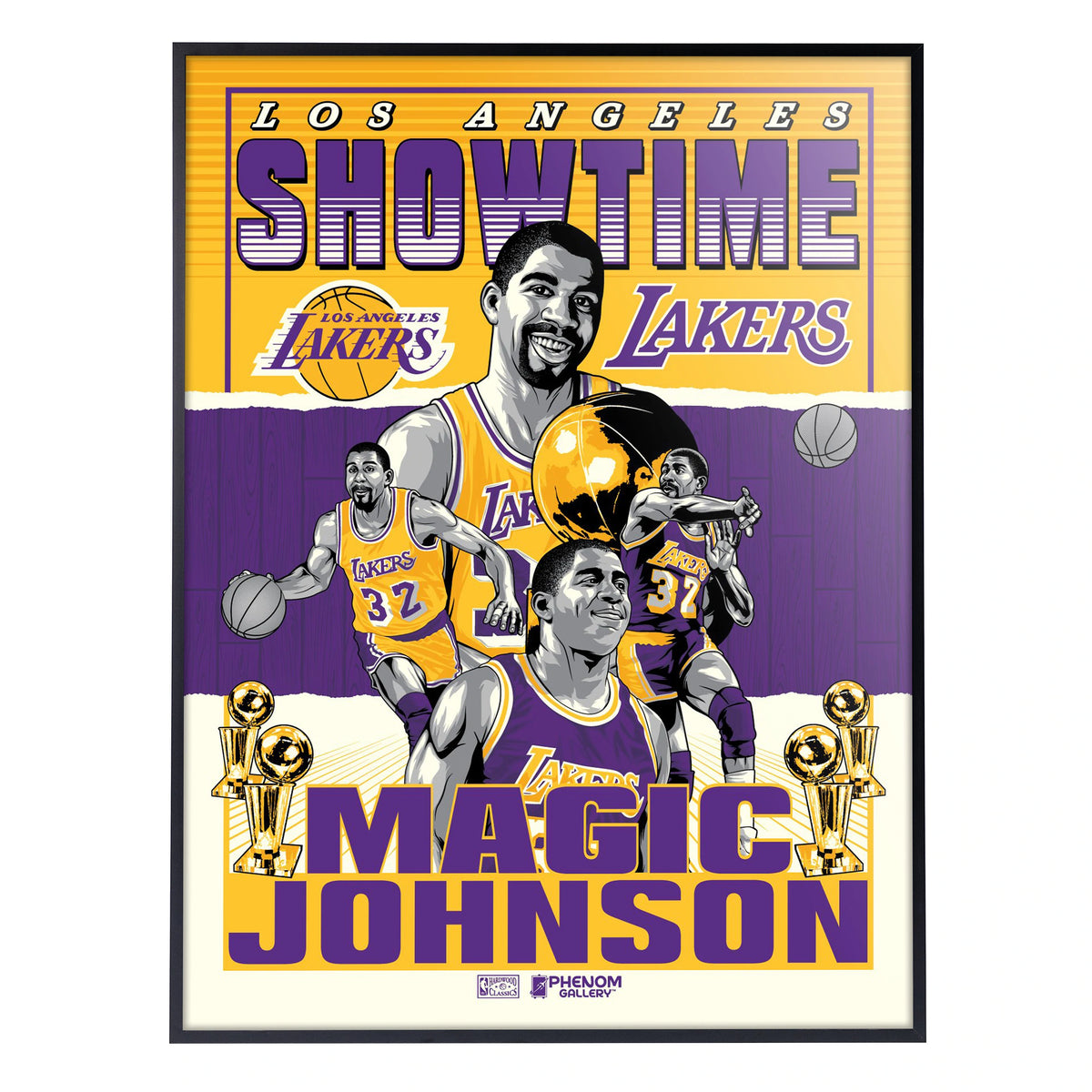NBA Los Angeles Lakers &quot;Showtime&quot; Magic Johnson Phenom Gallery Deluxe Framed Serigraph Print