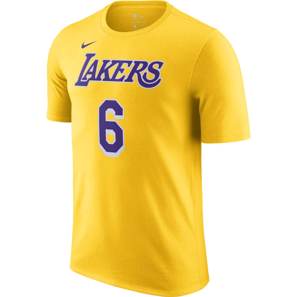 NBA Los Angeles Lakers Lebron James Nike Icon Name &amp; Number Tee