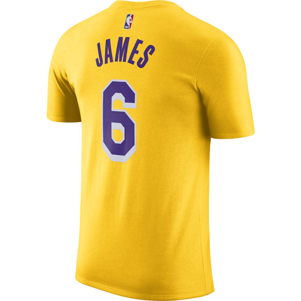 NBA Los Angeles Lakers Lebron James Nike Icon Name &amp; Number Tee