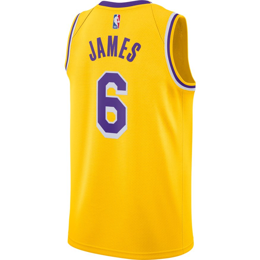 NBA Los Angeles Lakers Lebron James #6 Nike Icon Swingman Jersey