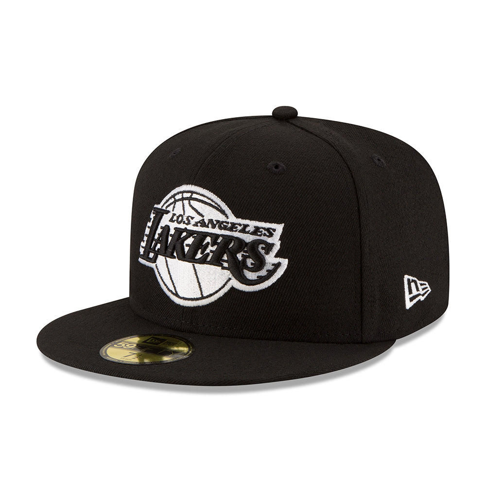 NBA Los Angeles Lakers New Era Black &amp; White 59FIFTY