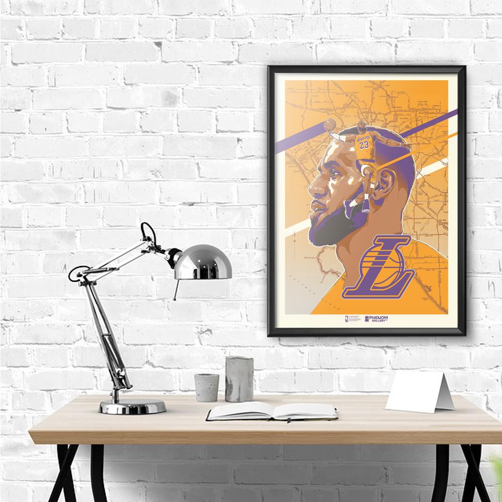 NBA Los Angeles Lakers LeBron James Phenom Gallery Limited Edition Deluxe Framed Serigraph Print