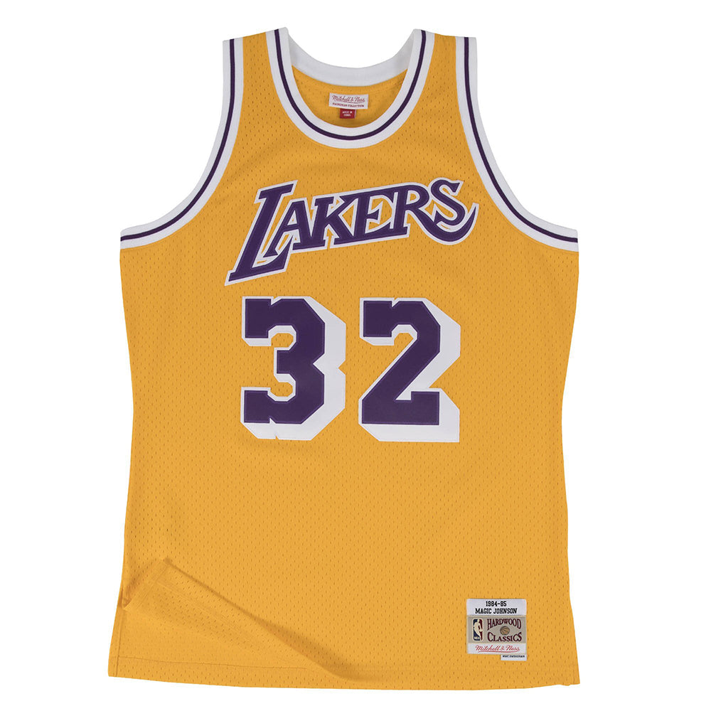 NBA Los Angeles Laker Magic Johnson Mitchell &amp; Ness Retro Swingman Jersey - Gold - Just Sports