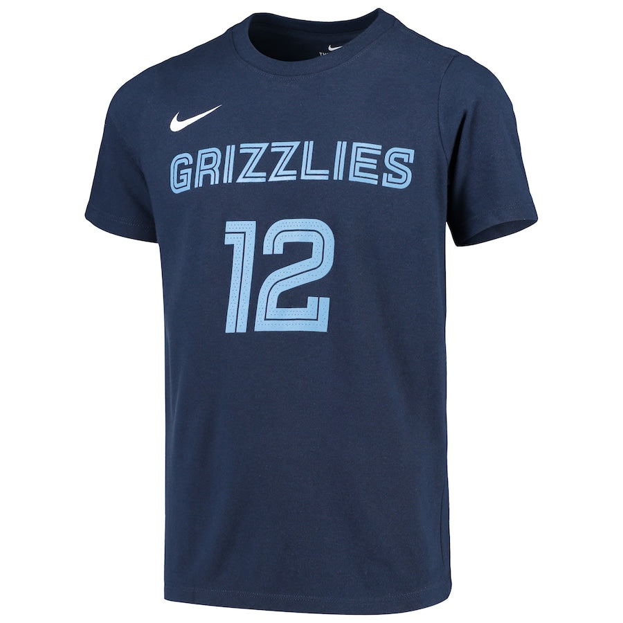NBA Memphis Grizzlies Ja Morant Youth Nike Icon Name & Number T-Shirt - Navy