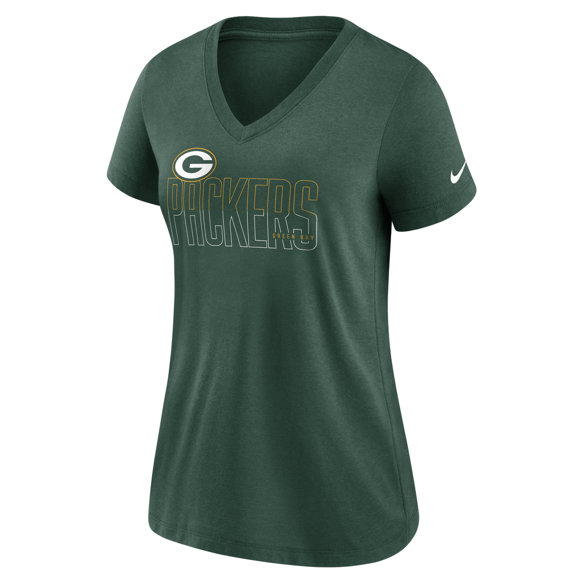 NFL Green Bay Packers Women&#39;s Nike Tri-Blend Lockup V-Neck Tee