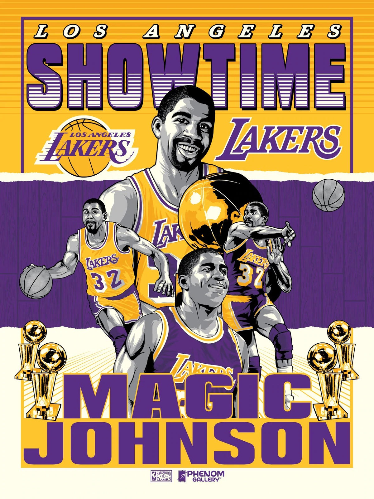 NBA Los Angeles Lakers &quot;Showtime&quot; Magic Johnson Phenom Gallery Serigraph Print
