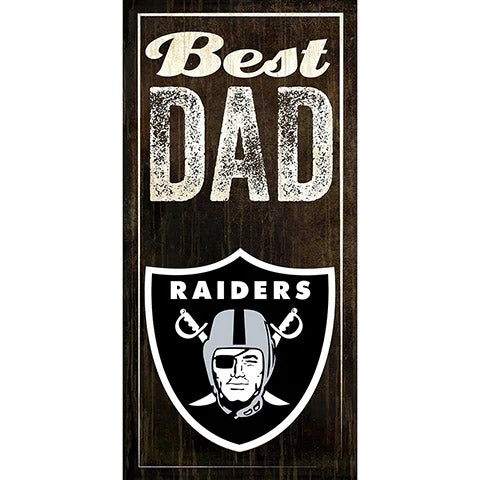 NFL Las Vegas Raiders Fan Creations Best Dad 6&quot; x 12&quot; Sign