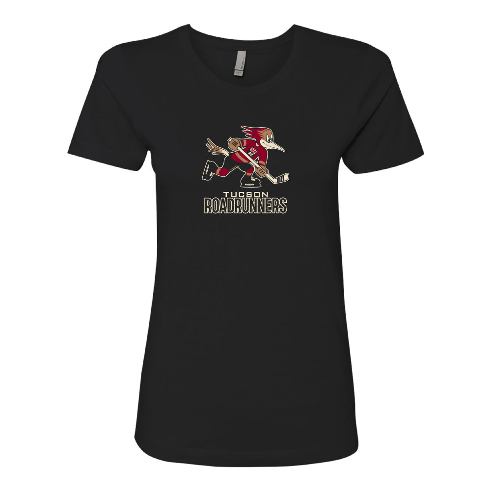 Tucson Roadrunners Women's Primary Logo Stack T-Shirt - Black