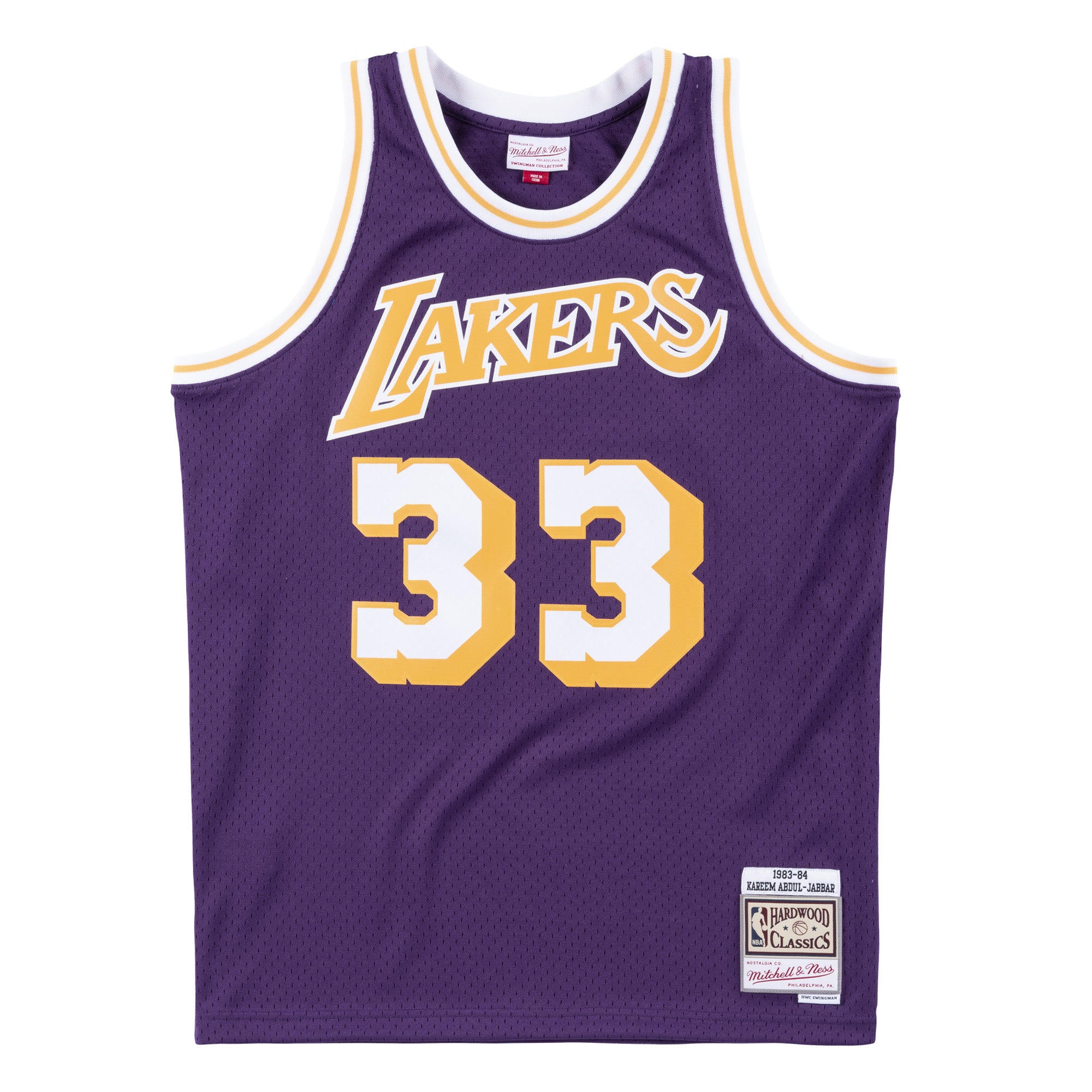 NBA Los Angeles Lakers Kareem Abdul-Jabbar Mitchell & Ness Retro Swingman Jersey- Purple - Just Sports